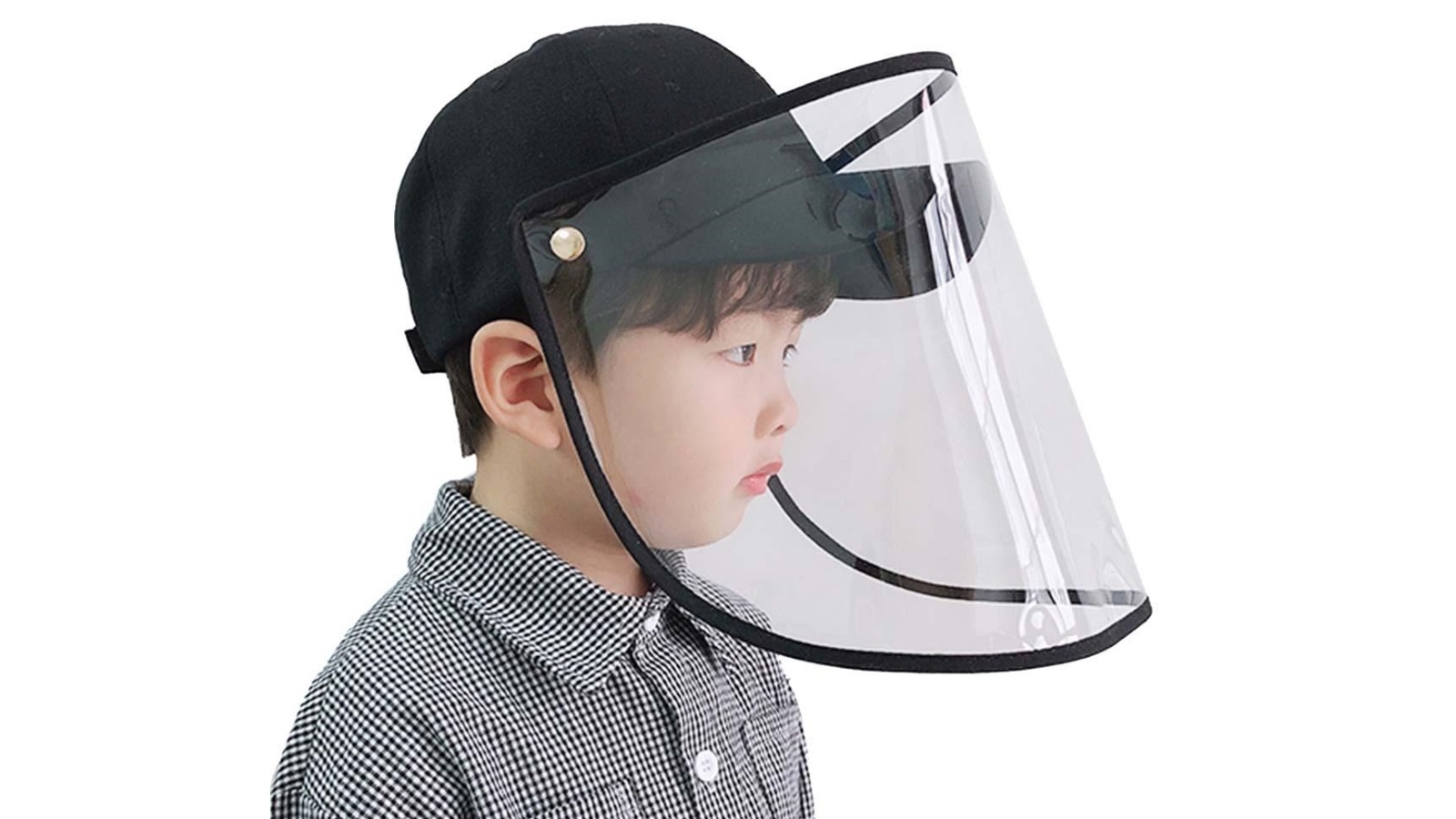 Puredi Outdoor Anti-Fog Pollution Dust Protective Cap with Full Face HD Shield Cover Kids - Black