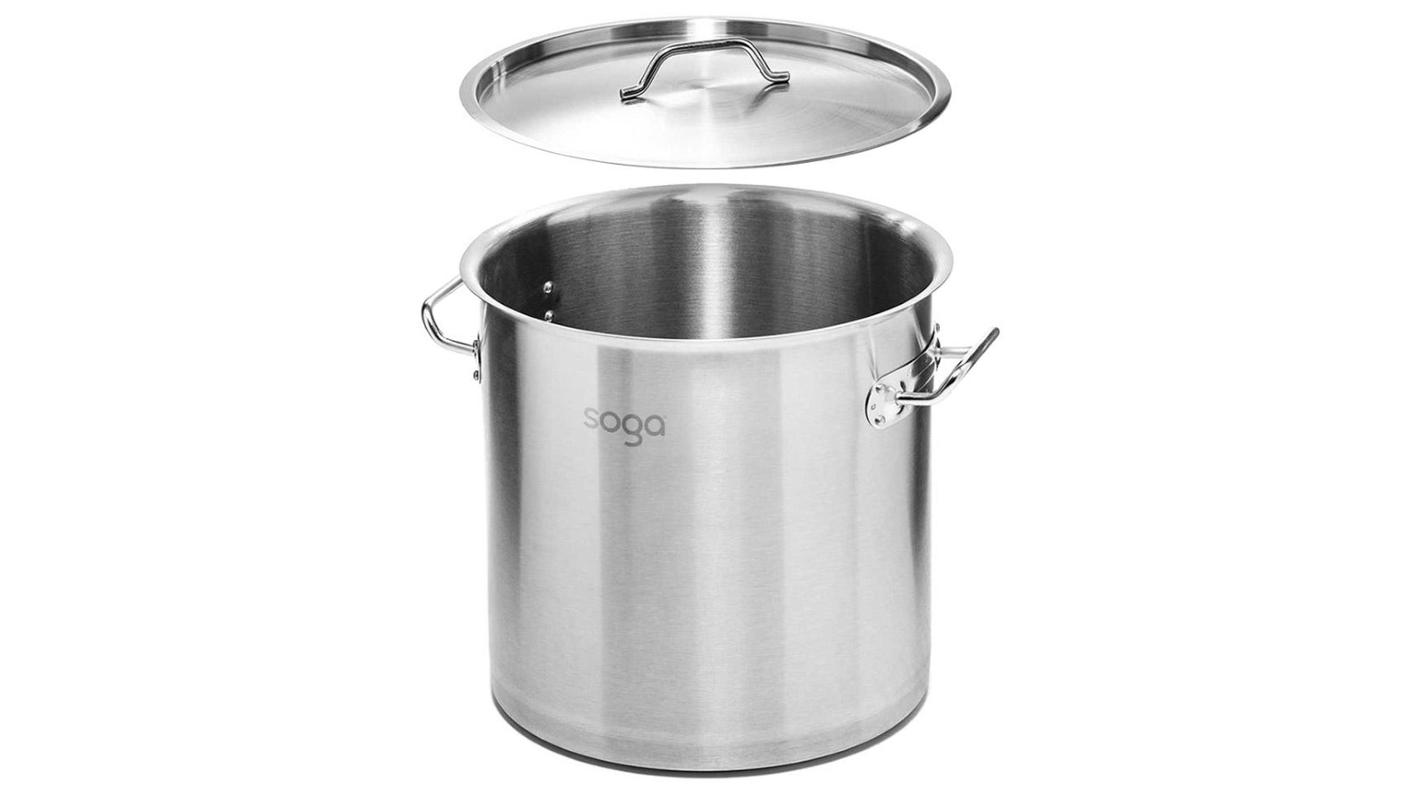 SOGA 21L Stainless Steel Stockpot with Two Steamer Rack Insert Stockpot Tray