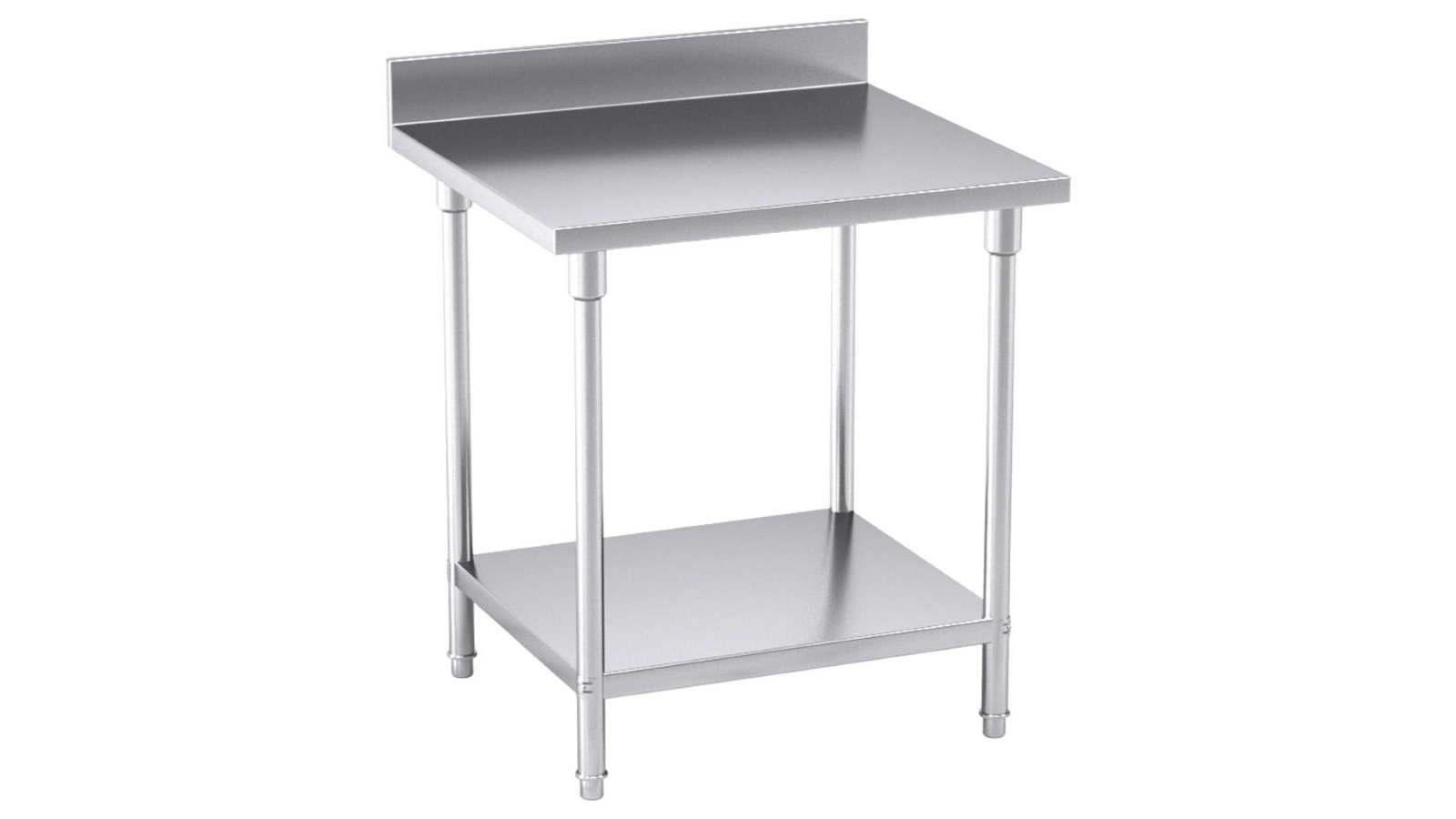 SOGA 80x70x85cm Stainless Steel Work Bench Table with Back-Splash 