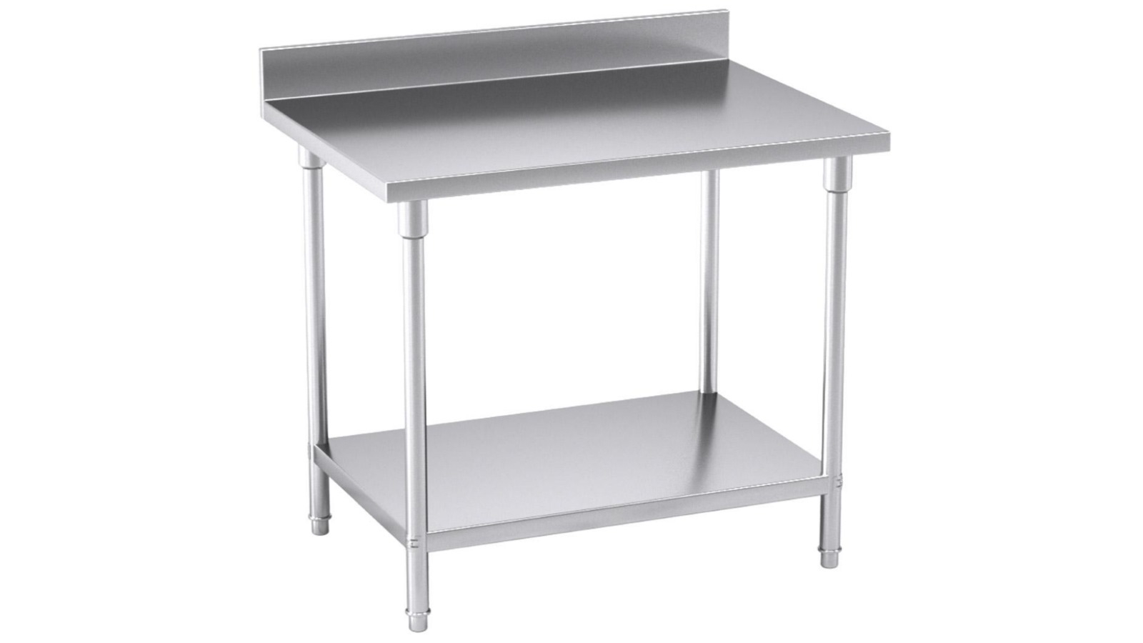 SOGA 100x70x85cm Stainless Steel Work Bench Table with Back-Splash