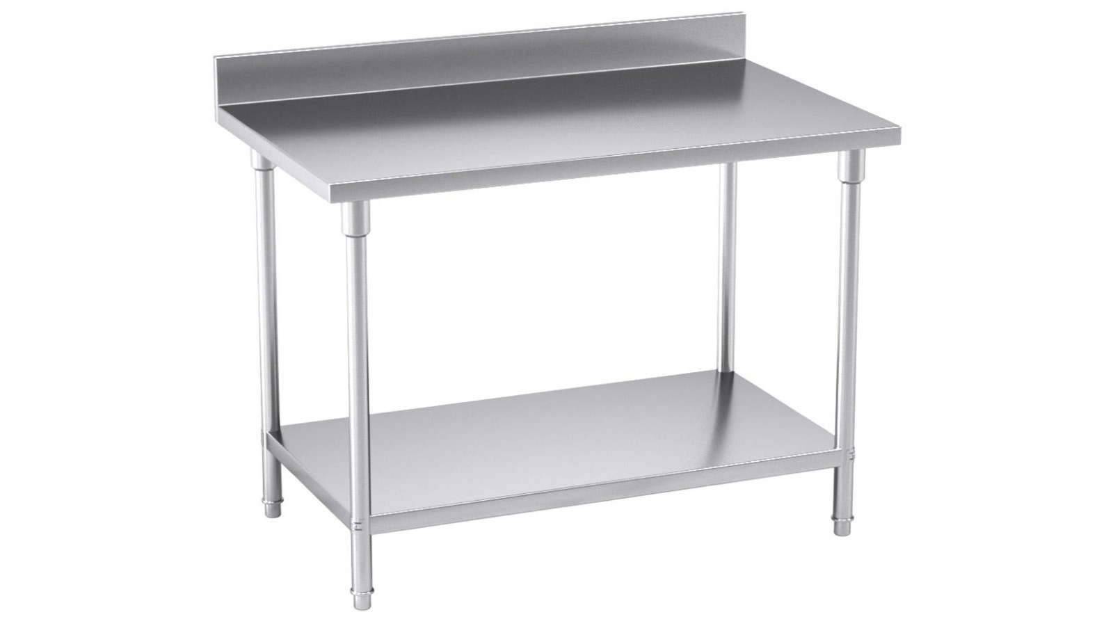 SOGA 120x70x85cm Stainless Steel Work Bench Table with Back-Splash