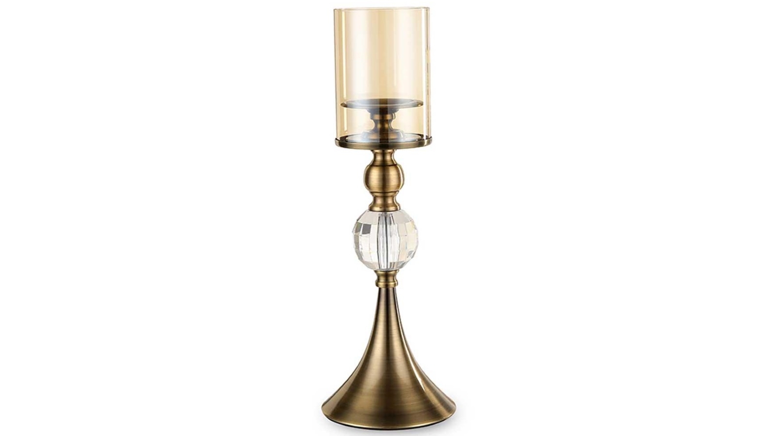 Soga Glass Metal 37cm Candle Holder Stand with Candle