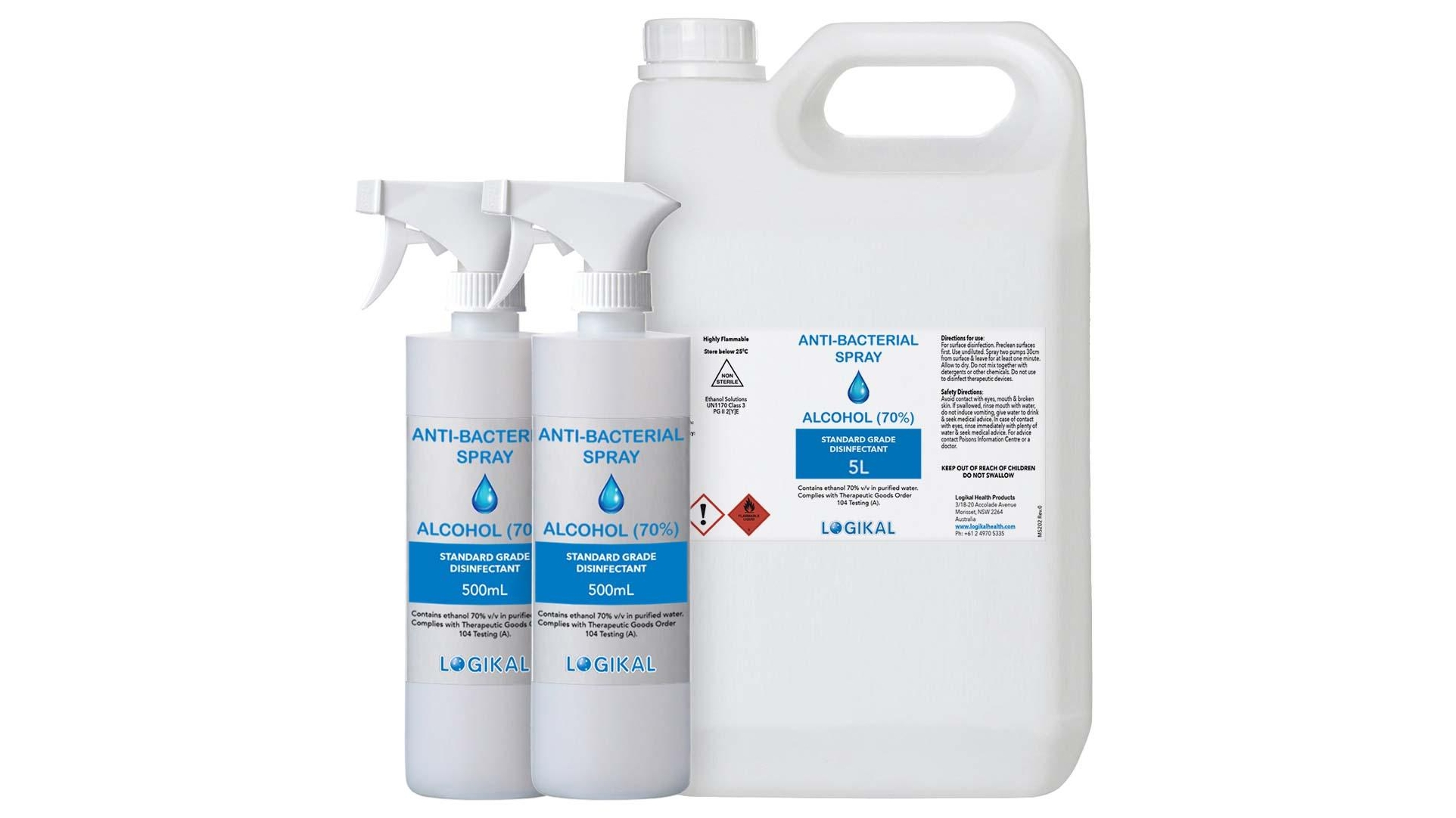 Logikal 5L and 2X 500ML Alcohol Refill Kit