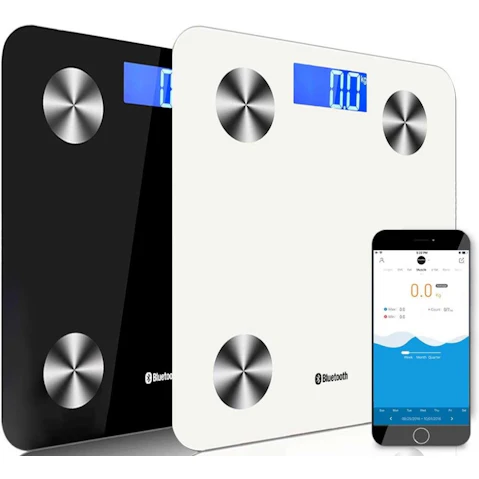 SOGA 2x Wireless Bluetooth Digital Body Fat Scale - Black/White