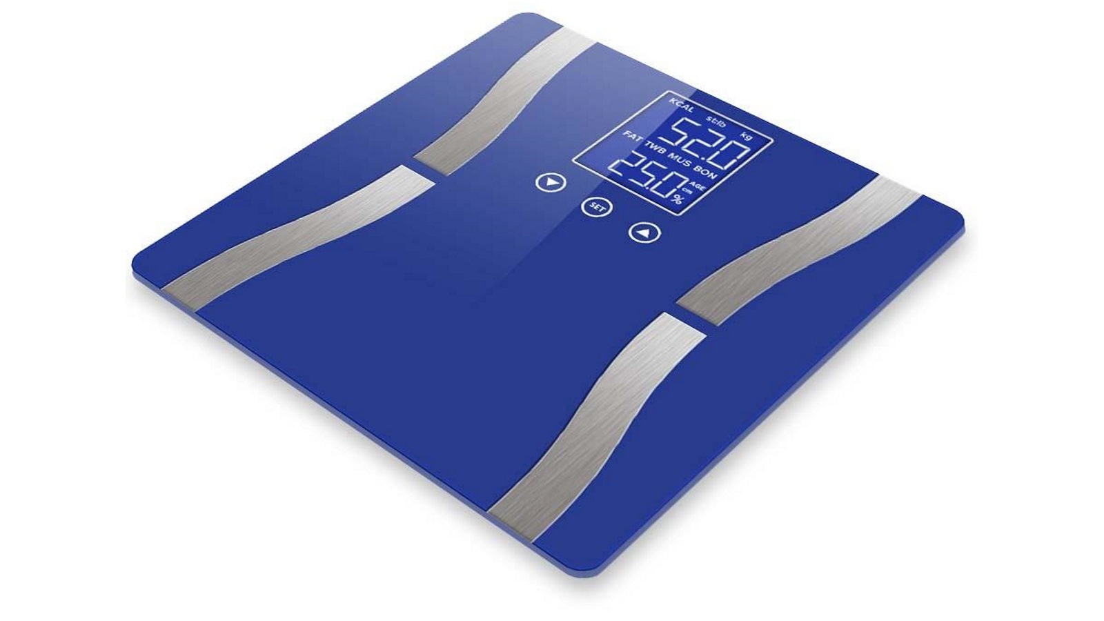 SOGA 2x Glass LCD Digital Body Fat Electronic Weighing Scales Blue