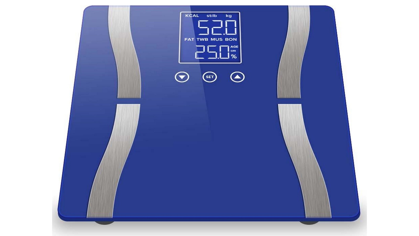 SOGA 2x Glass LCD Digital Body Fat Electronic Weighing Scales Blue