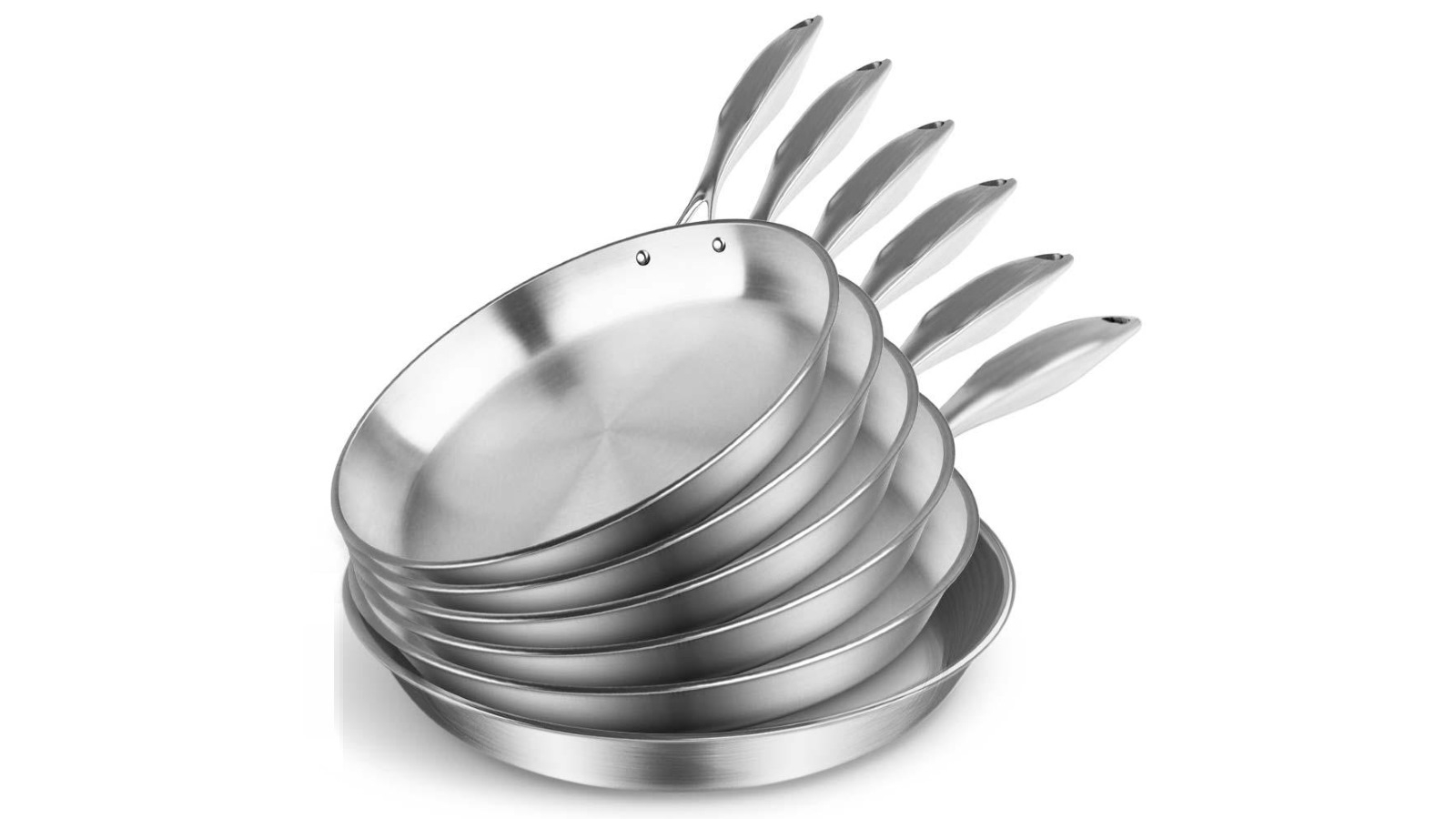 SOGA 6x Stainless Steel Fry Pan Top Grade Induction Cookware Set