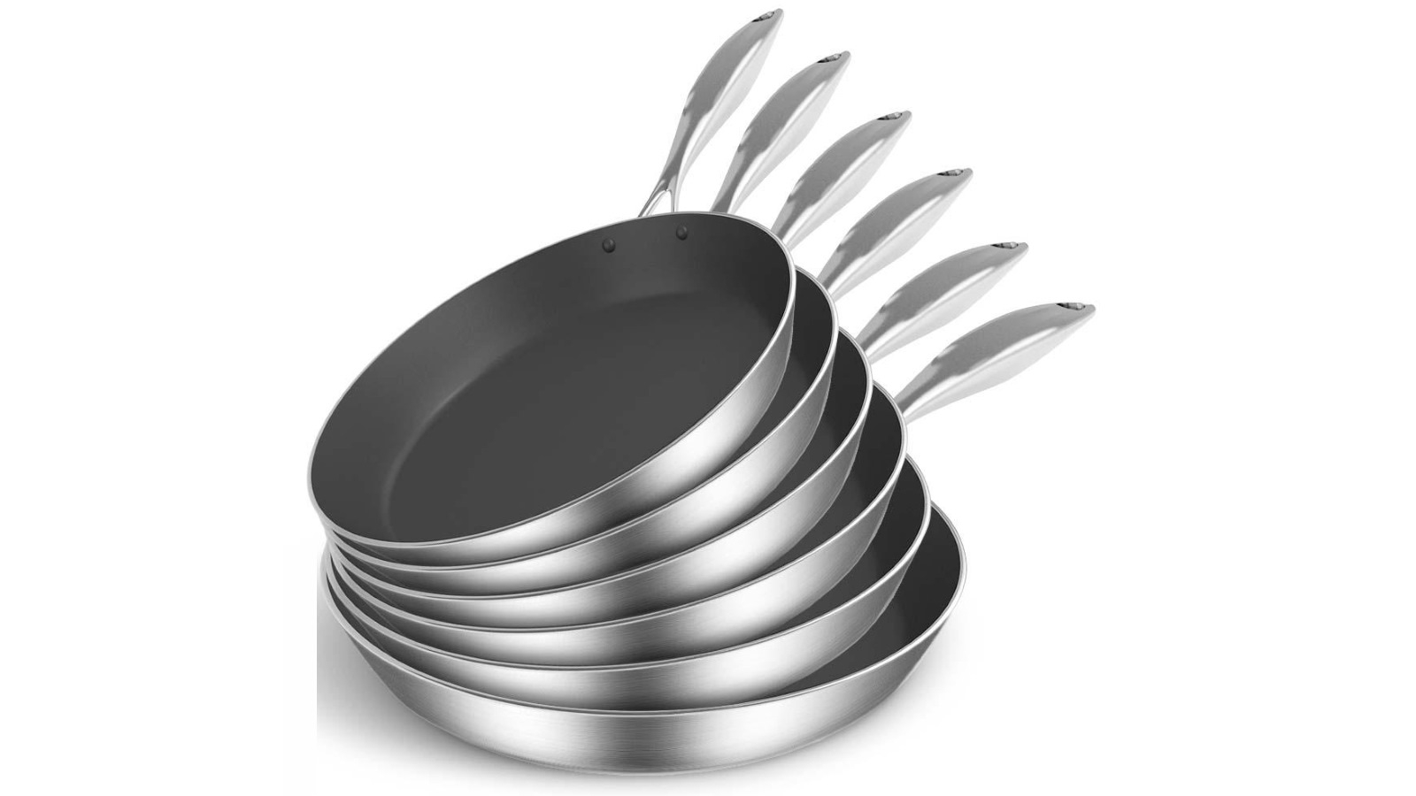 SOGA 6x Stainless Steel Fry Pan Induction Non Stick Interior Skillet