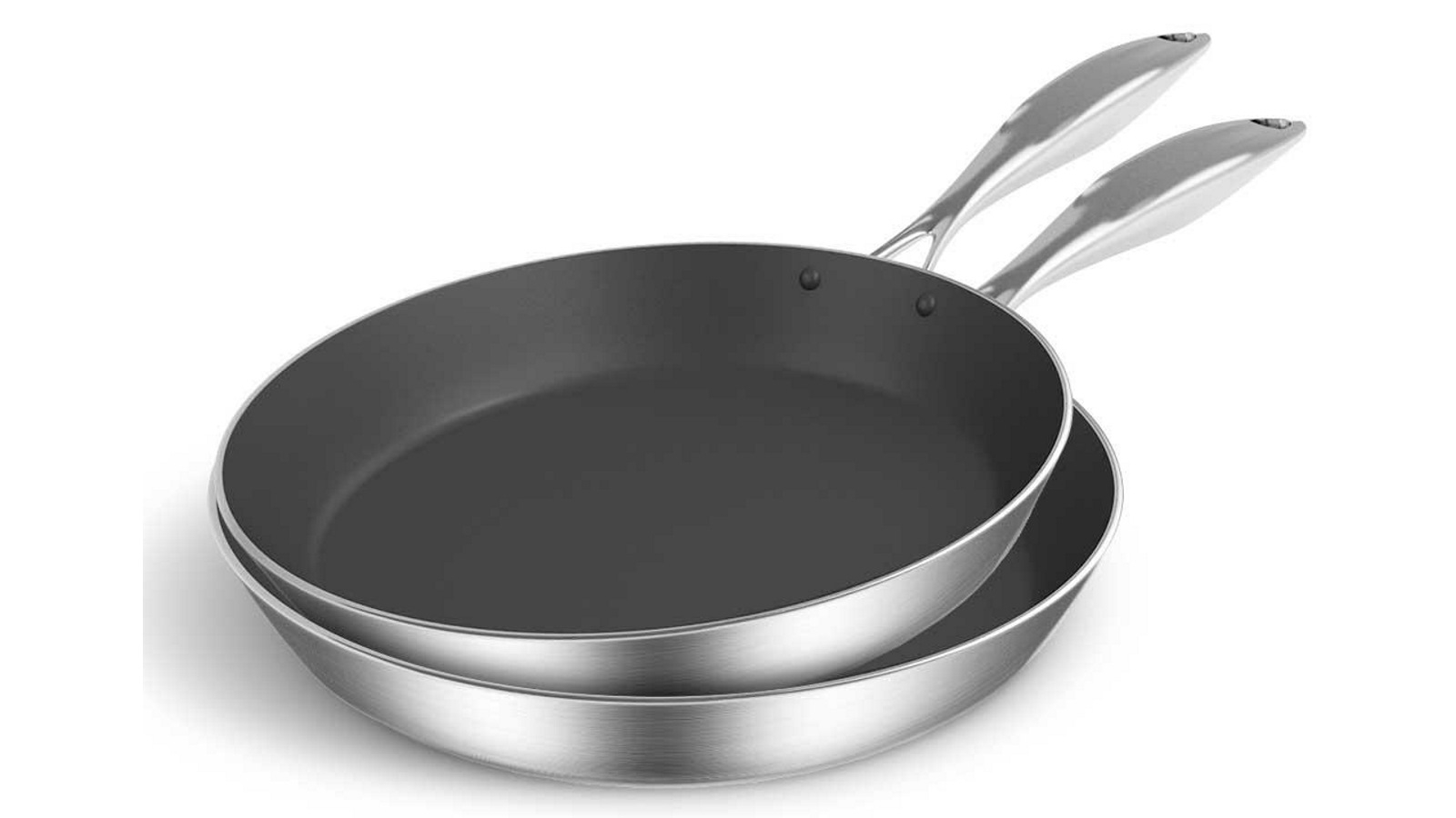 SOGA 20cm and 26cm Stainless Steel Fry Pan with Induction Non Stick Interior