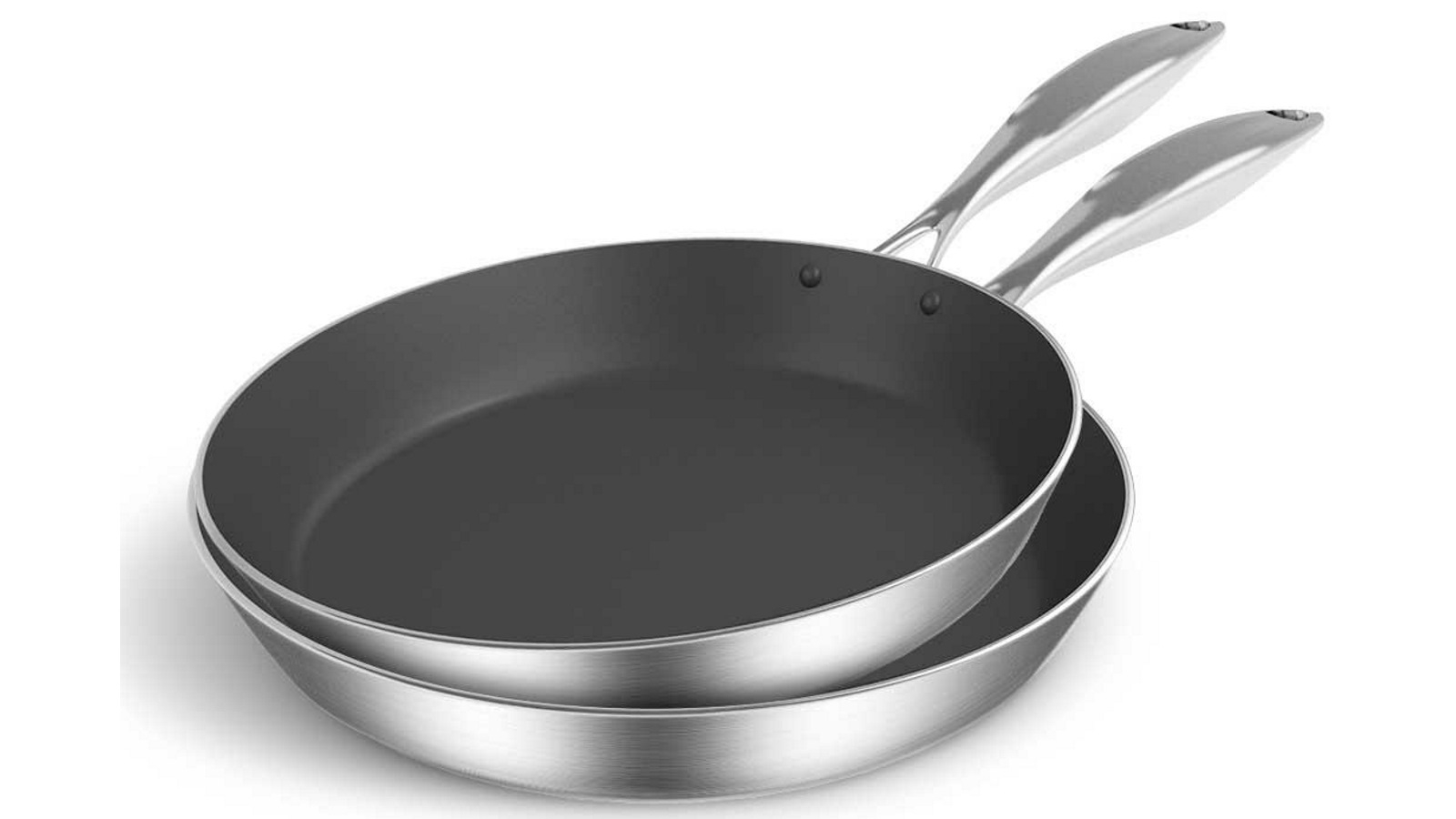 SOGA 20cm and 36cm Stainless Steel Fry Pan with Induction Non Stick Interior