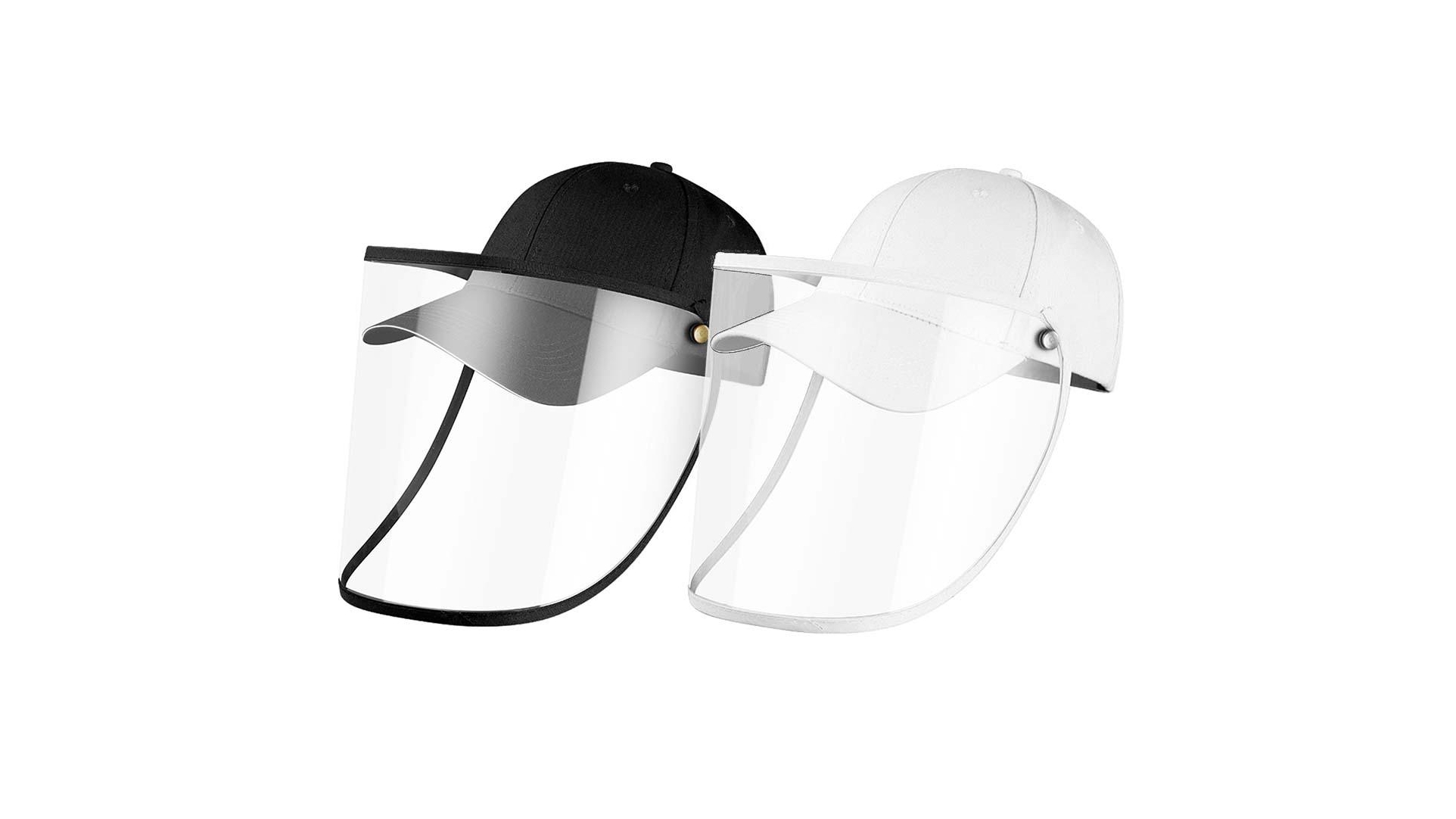 Puredi 2X Hat Face Shield Adult - Black/White