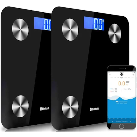 SOGA 2x Wireless Bluetooth Digital Body Fat Scale - Black