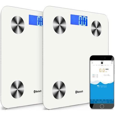 SOGA 2x Wireless Bluetooth Digital Body Fat Scale - White