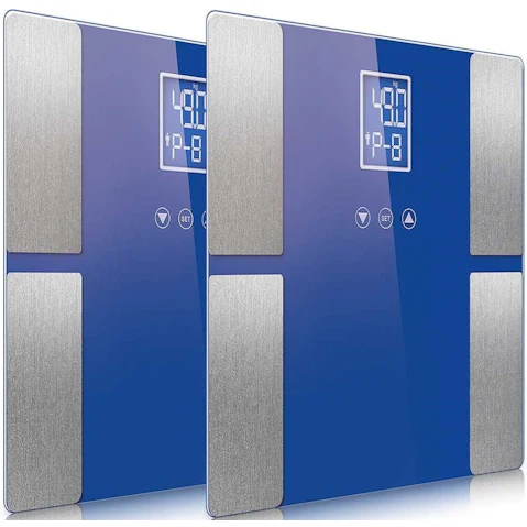 SOGA 2x Digital Electronic LCD Bathroom Body Fat Weighing Scales - Blue