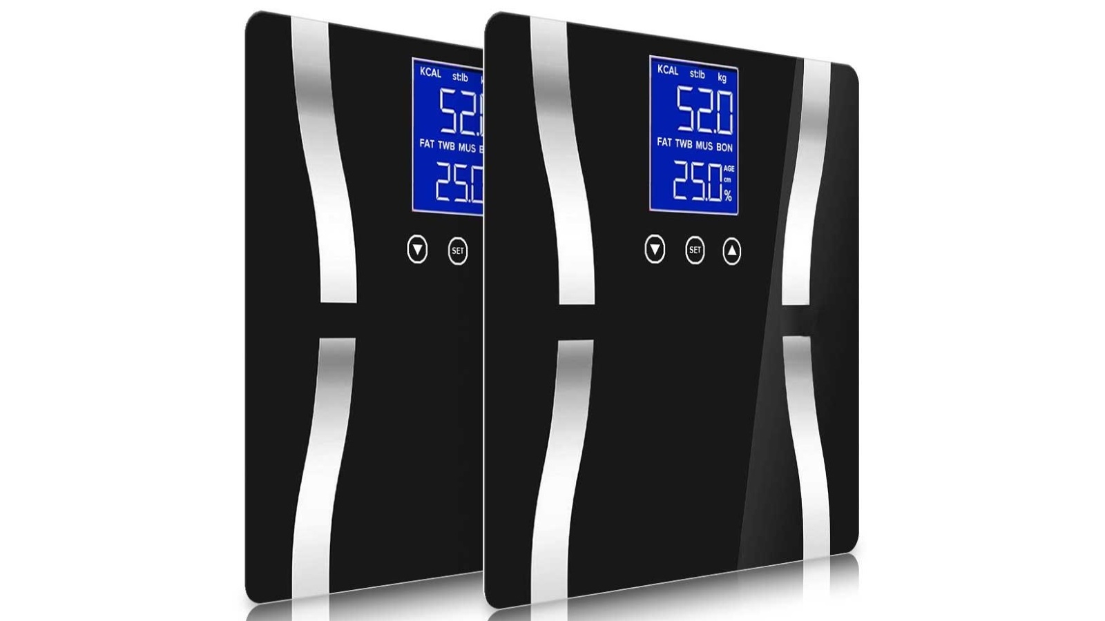 SOGA 2x Digital Body Fat Scale - Black