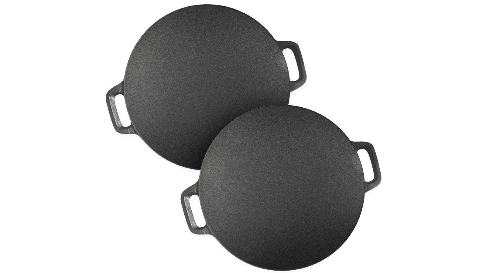 SOGA 2x Cast Iron Induction Crepes Pan Baking Cookie Pancake Pizza