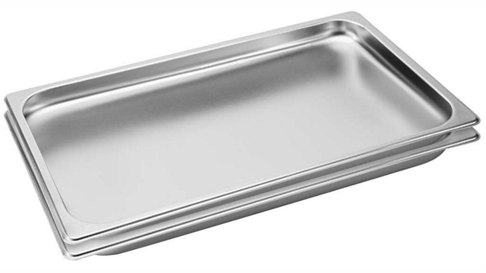 SOGA 2x Gastronorm GN Pan Full Size 1/1 GN Pan 2cm Deep Stainless Steel Tray
