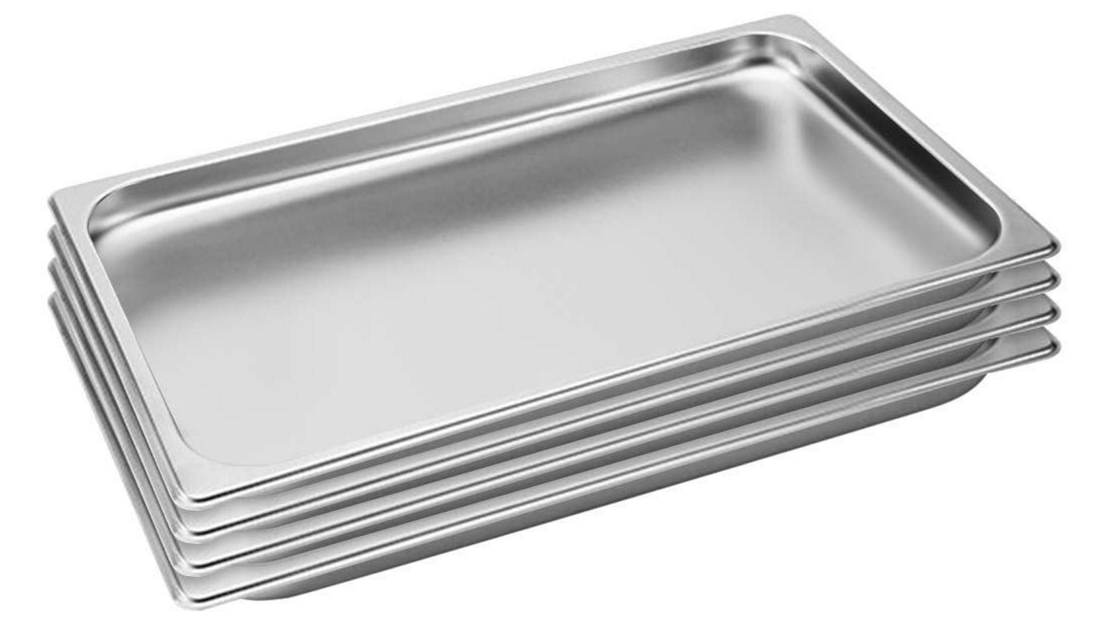 SOGA 4x Gastronorm GN Pan Full Size 1/1 GN Pan 2cm Deep Stainless Steel Tray