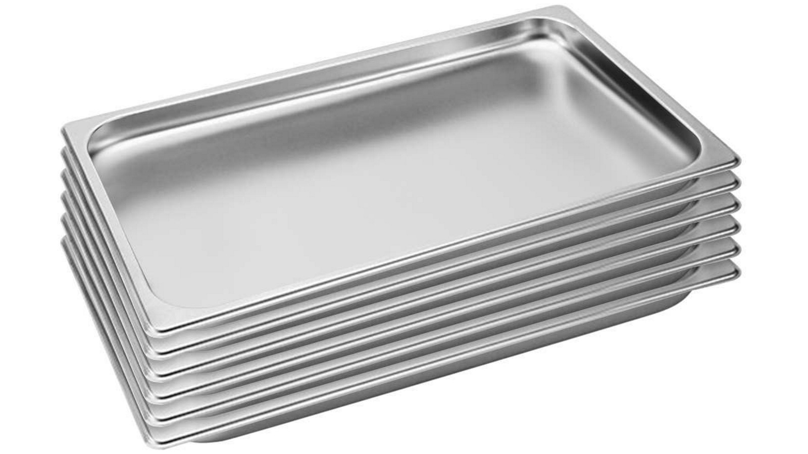 SOGA 6x Gastronorm GN Pan Full Size 1/1 GN Pan 2cm Deep Stainless Steel Tray