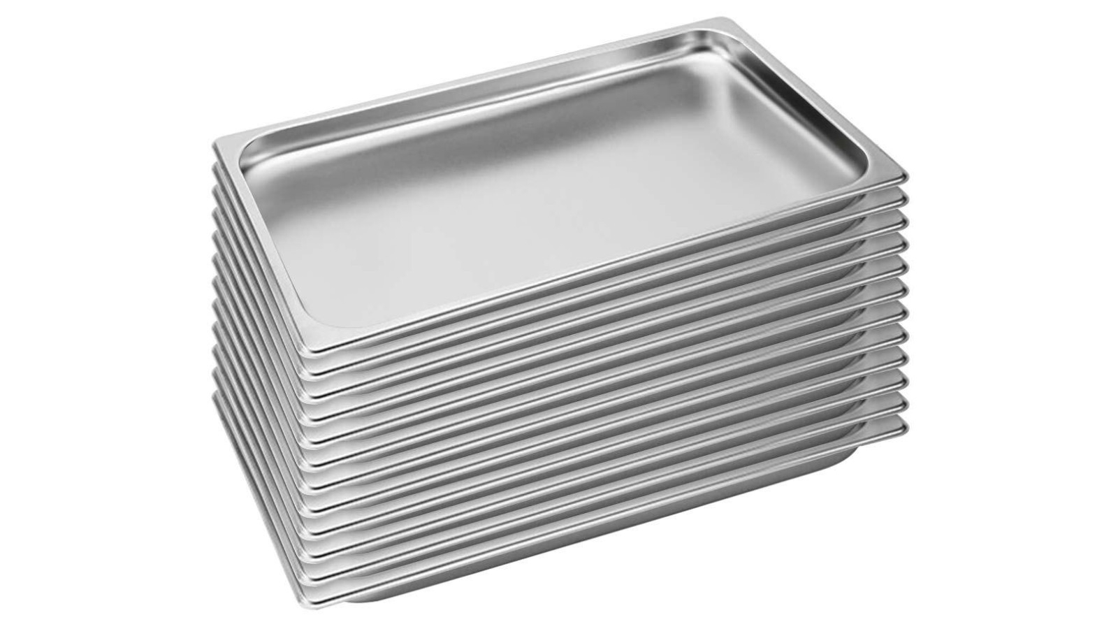 SOGA 12x Gastronorm GN Pan Full Size 1/1 GN Pan 2cm Deep Stainless Steel Tray