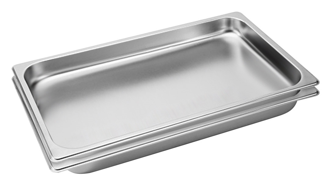 SOGA 2x Gastronorm GN Pan Full Size 1/1 GN Pan 4cm Deep Stainless Steel Tray