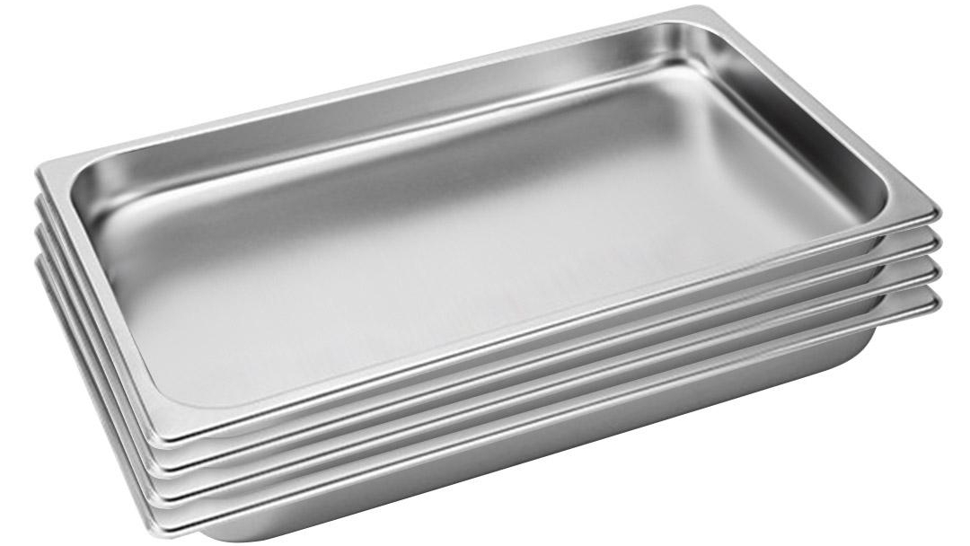 SOGA 4x Gastronorm GN Pan Full Size 1/1 GN Pan 4cm Deep Stainless Steel Tray