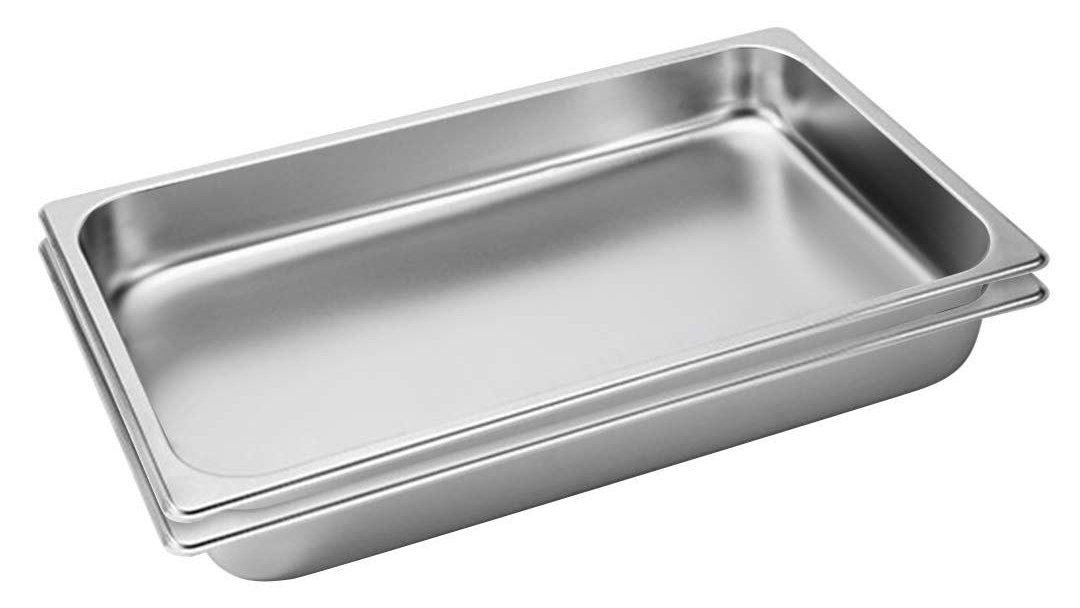 SOGA 2x Gastronorm GN Pan Full Size 1/1 GN Pan 6.5cm Deep Stainless Steel Tray