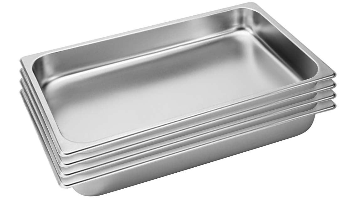SOGA 4x Gastronorm GN Pan Full Size 1/1 GN Pan 6.5cm Deep Stainless Steel Tray