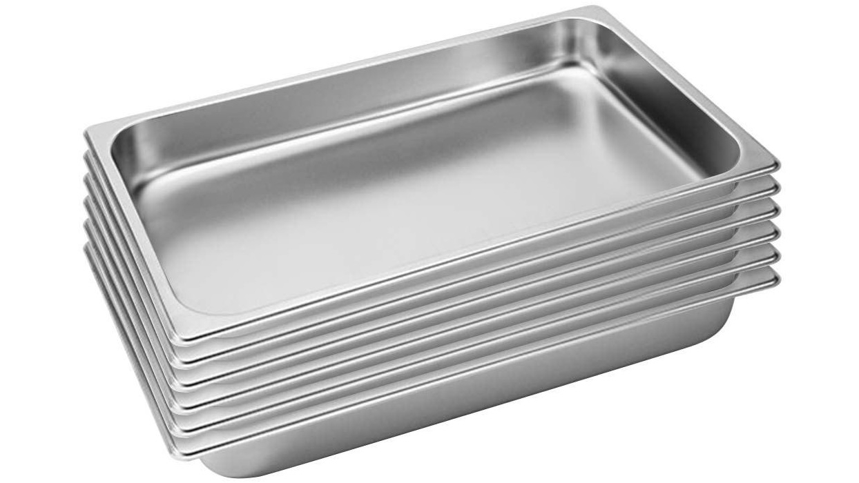 SOGA 6x Gastronorm GN Pan Full Size 1/1 GN Pan 6.5cm Deep Stainless Steel Tray