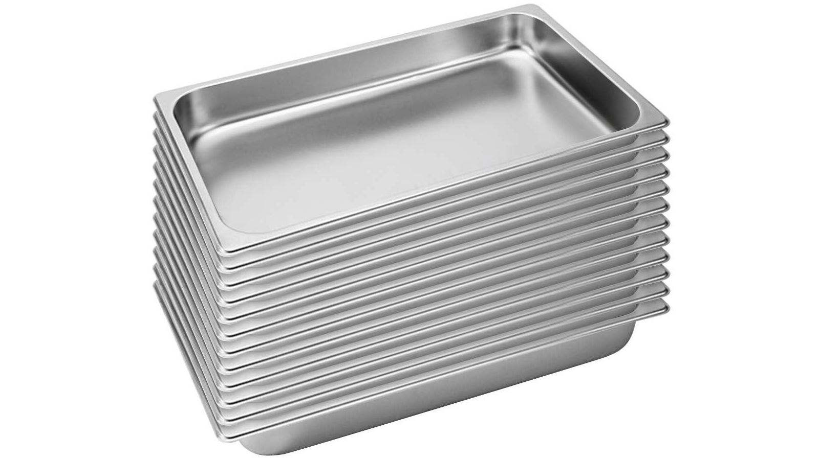SOGA 12x Gastronorm GN Pan Full Size 1/1 GN Pan 6.5cm Deep Stainless Steel Tray