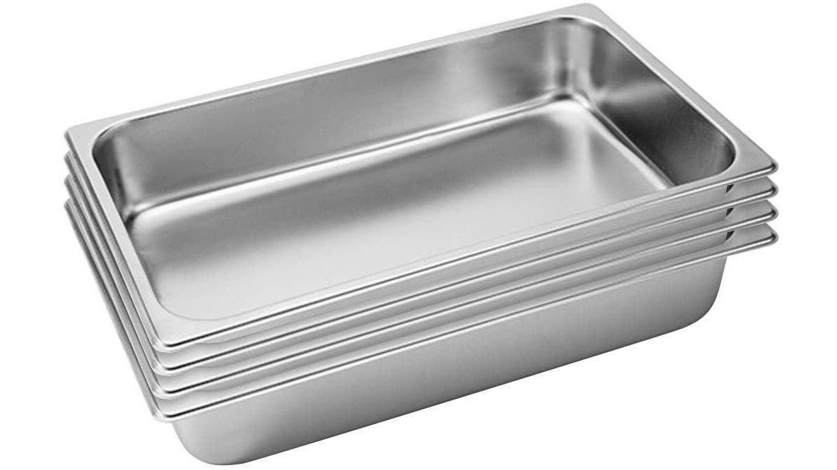 SOGA 4x Gastronorm GN Pan Full Size 1/1 GN Pan 10cm Deep Stainless Steel Tray