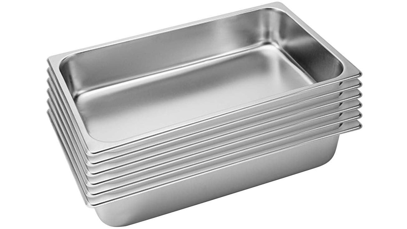 SOGA 6x Gastronorm GN Pan Full Size 1/1 GN Pan 10cm Deep Stainless Steel Tray