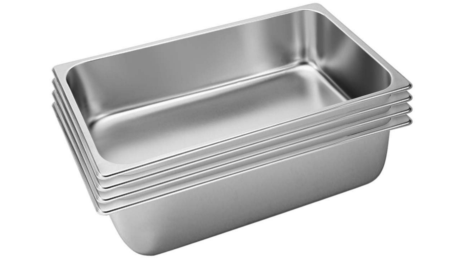 SOGA 4x Gastronorm GN Pan Full Size 1/1 GN Pan 15cm Deep Stainless Steel Tray