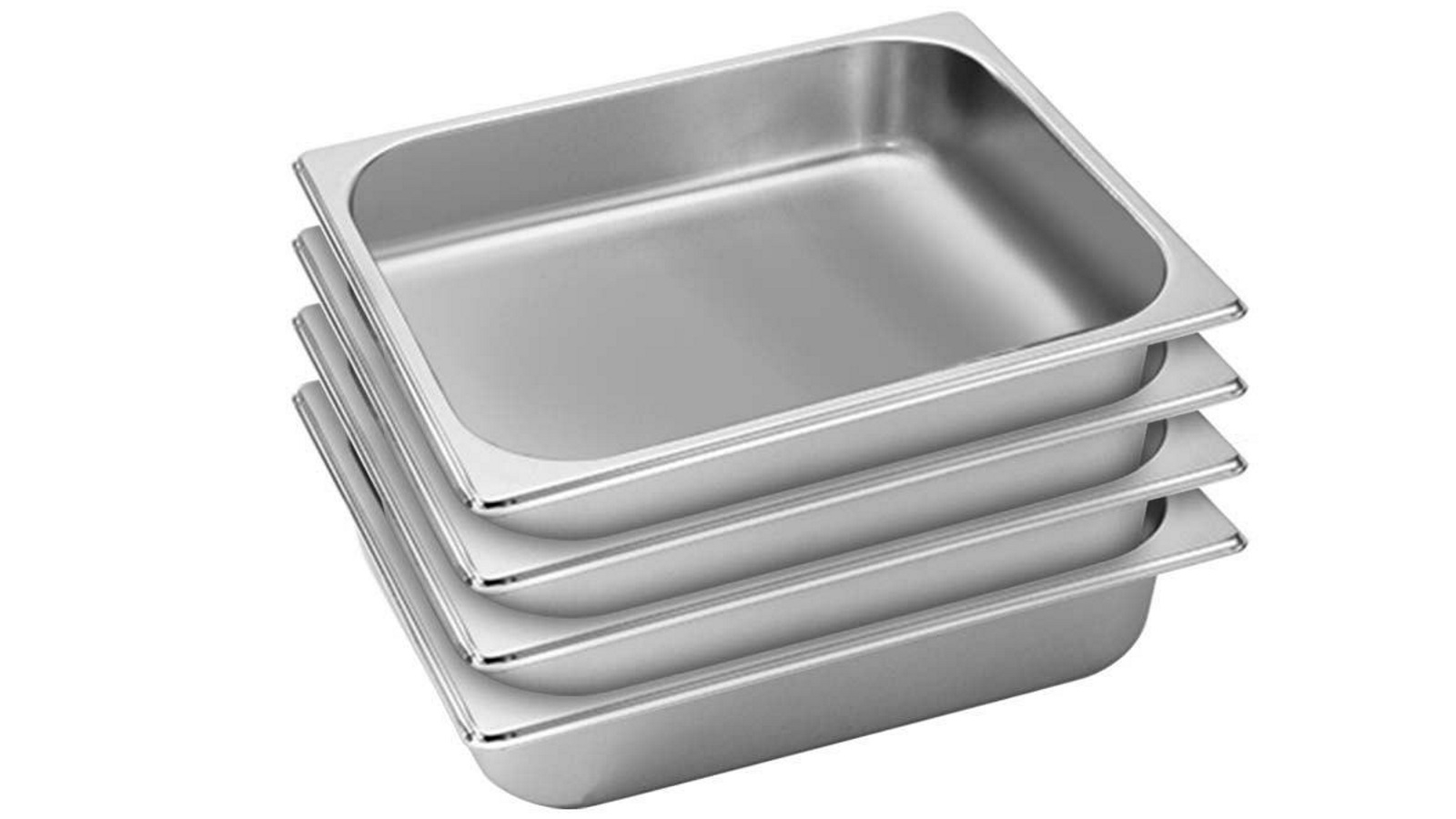 SOGA 4x Gastronorm GN Pan Full Size 1/2 GN Pan 6.5cm Deep Stainless Steel Tray