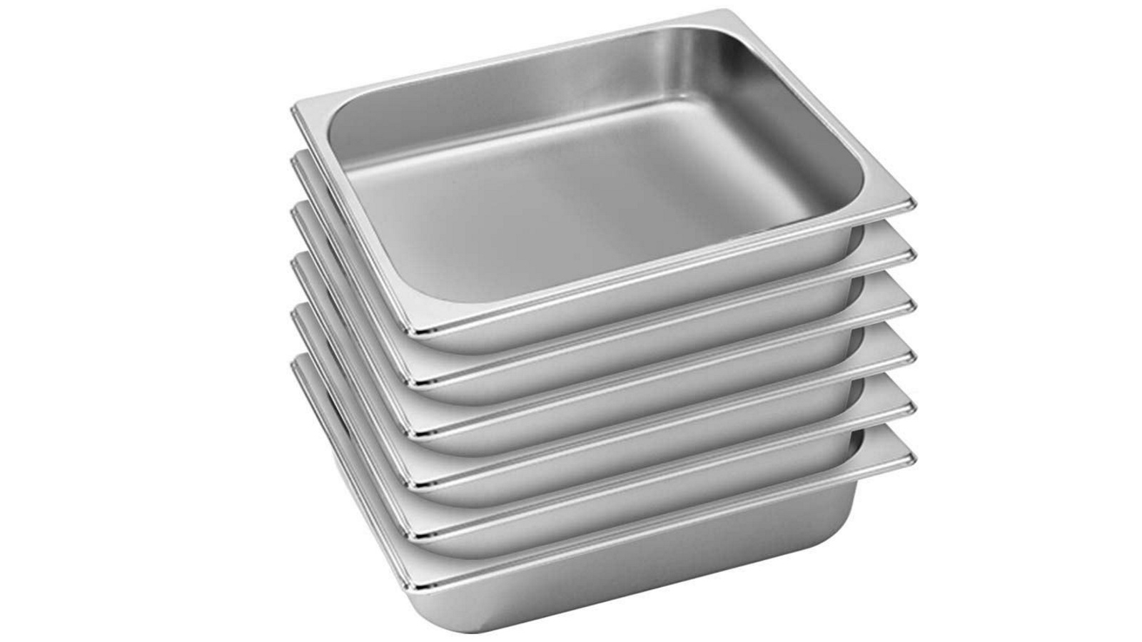 SOGA 6x Gastronorm GN Pan Full Size 1/2 GN Pan 6.5cm Deep Stainless Steel Tray