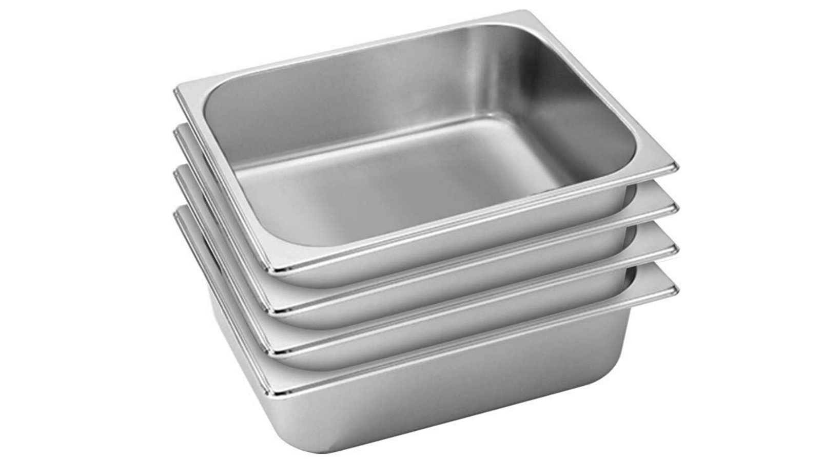 SOGA 4x Gastronorm GN Pan Full Size 1/2 GN Pan 10cm Deep Stainless Steel Tray