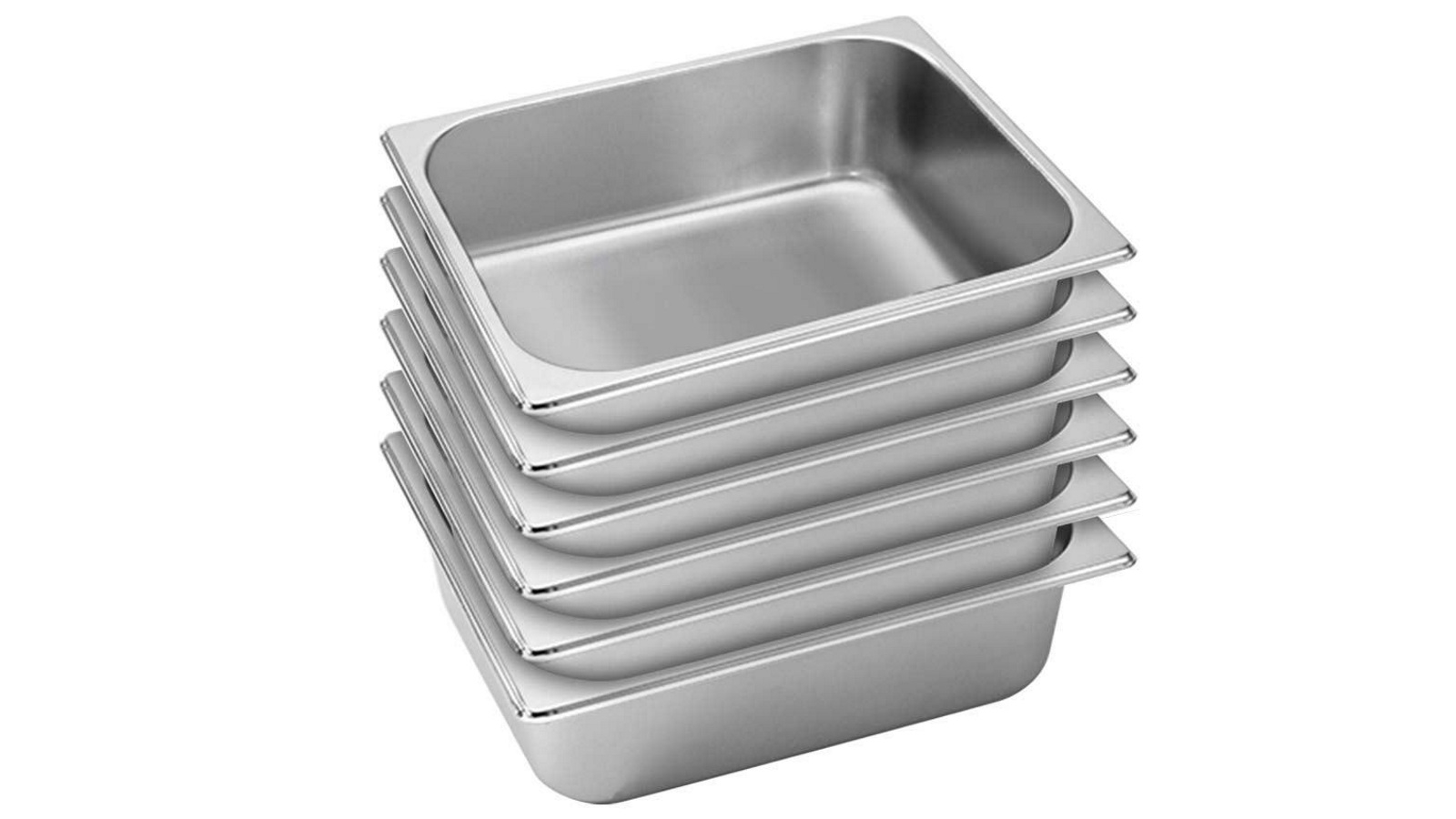 SOGA 6x Gastronorm GN Pan Full Size 1/2 GN Pan 10cm Deep Stainless Steel Tray