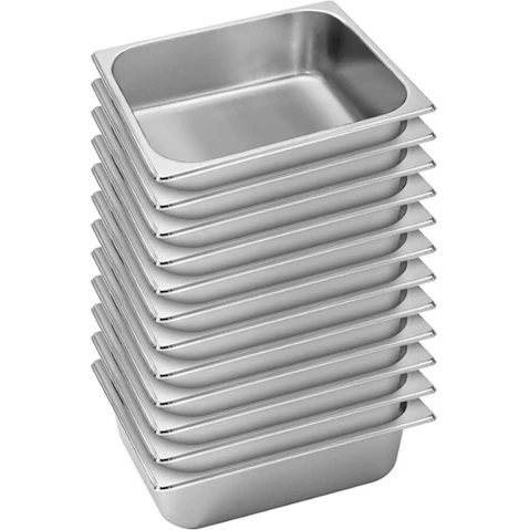 SOGA 12x Gastronorm GN Pan Full Size 1/2 GN Pan 10cm Deep Stainless Steel Tray