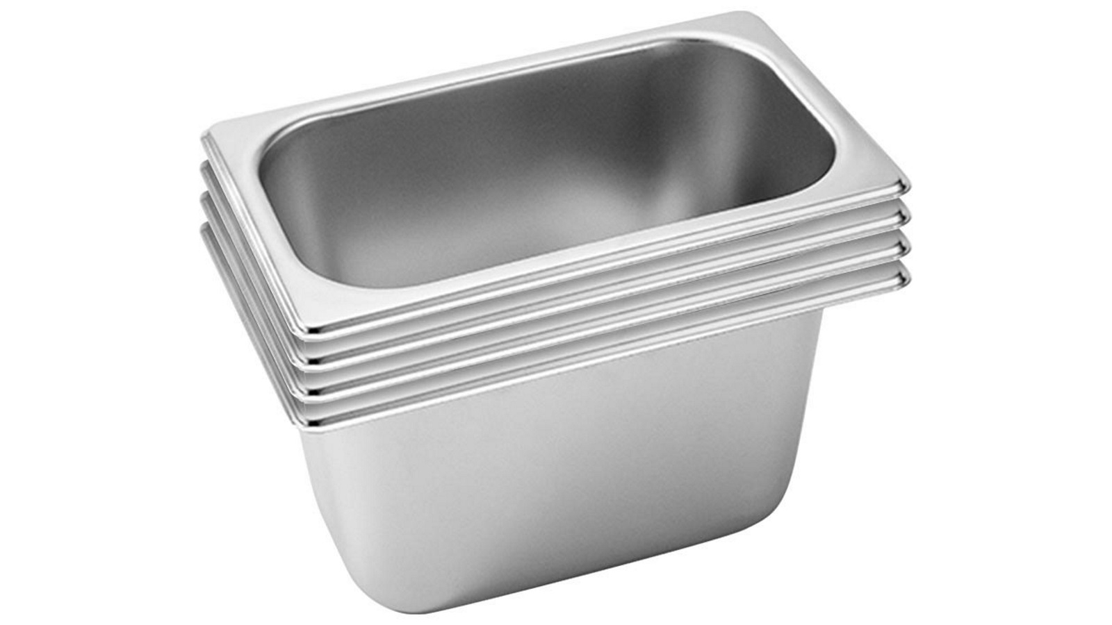 SOGA 4x Gastronorm GN Pan Full Size 1/3 GN Pan 15cm Deep Stainless Steel Tray