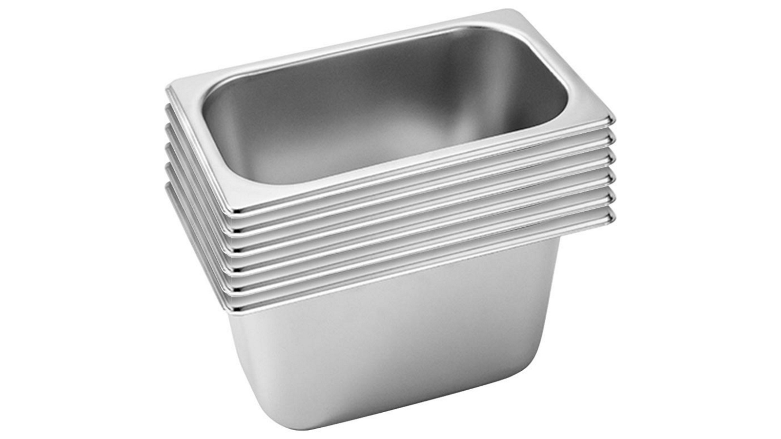 SOGA 6x Gastronorm GN Pan Full Size 1/3 GN Pan 15cm Deep Stainless Steel Tray