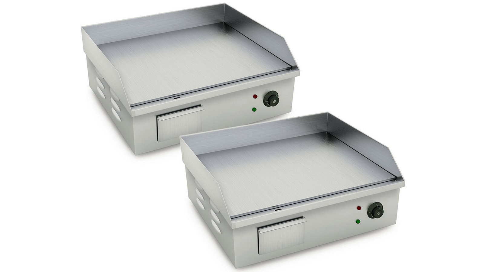 SOGA 2x Electric 2200W Stainless Steel Flat Griddle Grill BBQ Hot Plate