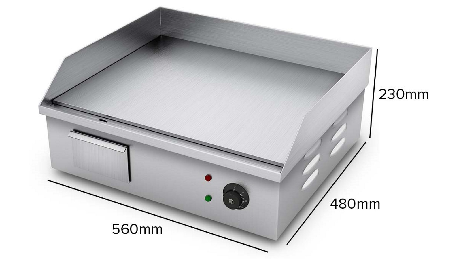 SOGA 2x Electric 2200W Stainless Steel Flat Griddle Grill BBQ Hot Plate