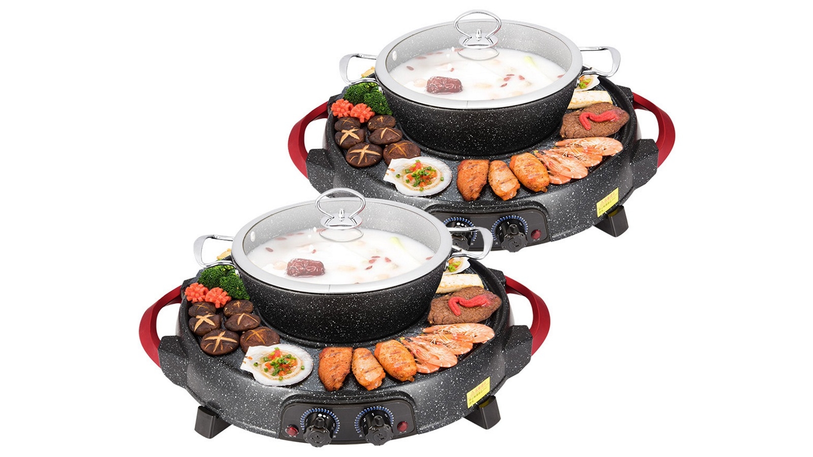 Round Hot Pot Barbecue Combination Indoor Korean Style Barbecue, 1800w  Electric Hot Pot With Divider, Portable Hot Pot & Grill Multi-Function  Non-Stick Electric Hot Pot, Home Electric Hot Pot Barbecue Stove