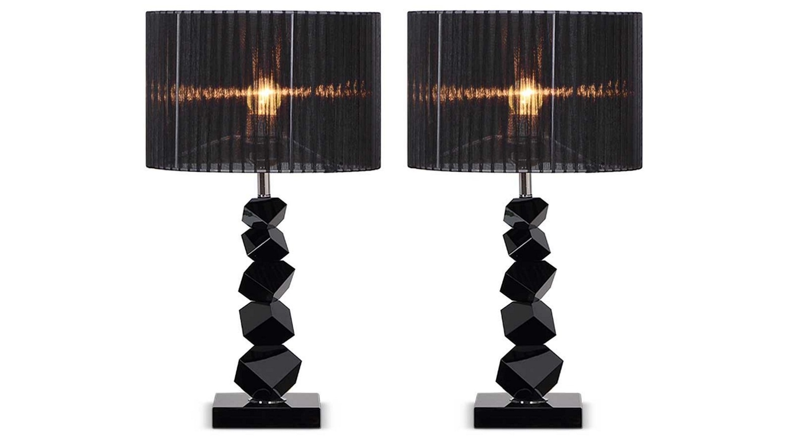 SOGA 2x 55cm Table Lamp with Dark Shade LED Desk Lamp - Black