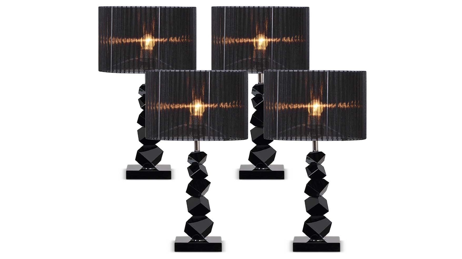 SOGA 4x 55cm Table Lamp with Dark Shade LED Desk Lamp - Black
