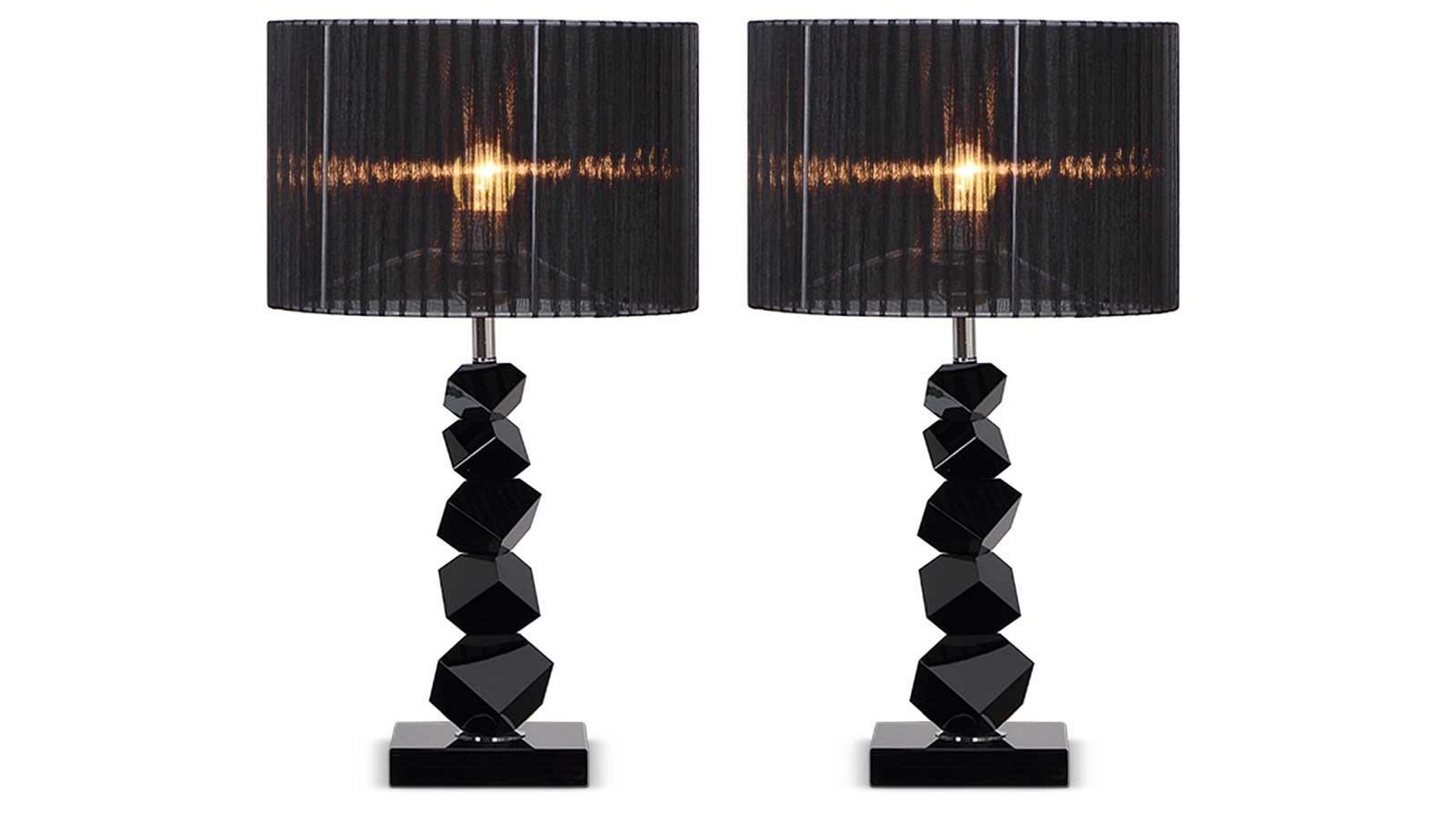 SOGA 2x 60cm Table Lamp with Dark Shade LED Desk Lamp - Black