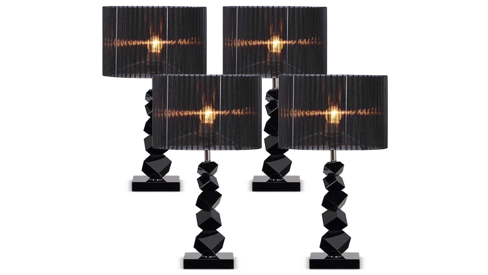 SOGA 4x 60cm Table Lamp with Dark Shade LED Desk Lamp - Black
