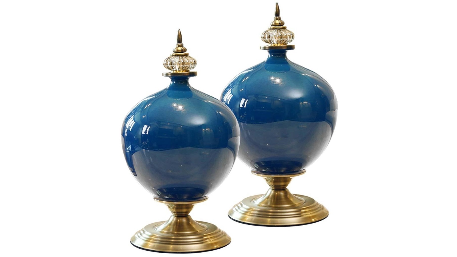 SOGA 2x 38cm Ceramic Decorative Vase - Blue