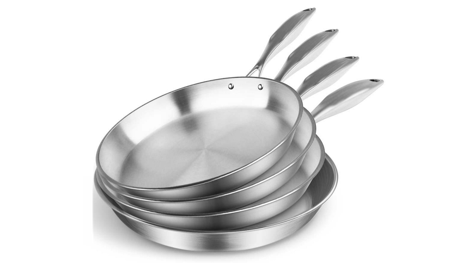 SOGA 4x Stainless Steel Fry Pan Top Grade Induction Skillet Set