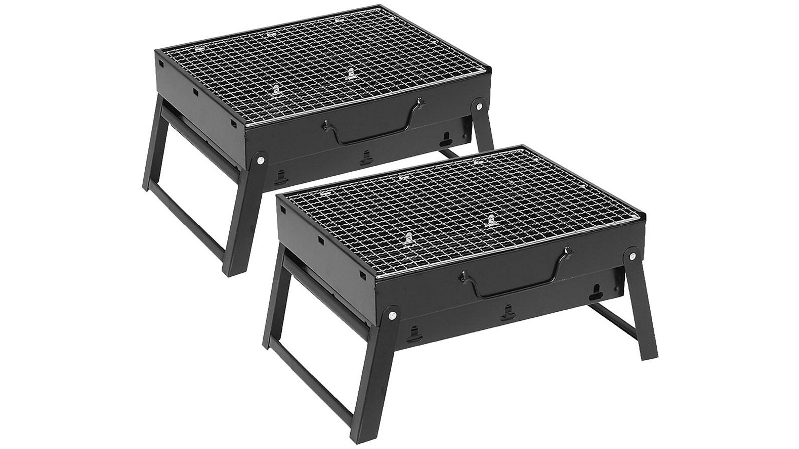SOGA 2x Portable Folding Thick Box-type Charcoal Grill for Outdoor BBQ Camping - 43cm